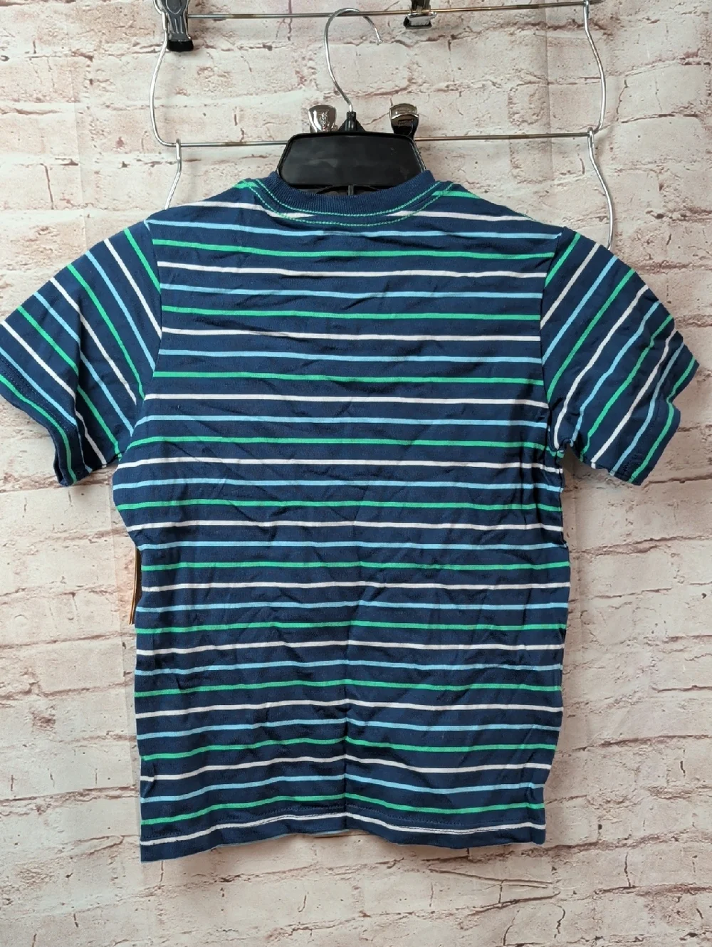 Gymboree Navy Tee with Blue and Green Stripes Size 6 Nwt